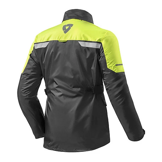 Giacca Antipioggia Moto Rev'It Nitric 2 H2O Neon Yellow Black 4 Giacca Antipioggia Moto Rev'It Nitric 2 H2O Neon Yellow Black - immagine 2