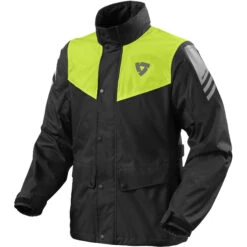 Giacca Antipioggia Moto Rev'it NITRIC 4 H2O Nero Giallo Neon