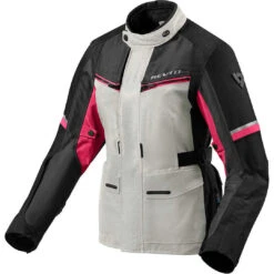 Giacca Moto Da Donna In Tessuto Touring Rev'it OUTBACK 3 LADIES Silver Fucsia