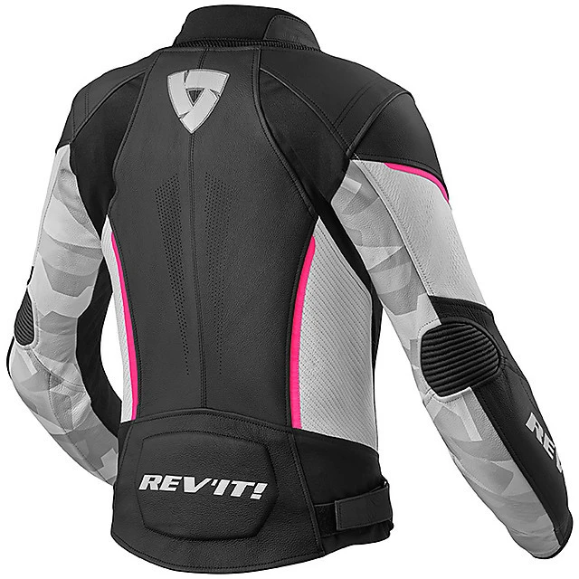 Giubbotto Moto Da Donna In Pelle Sport Rev'it XENA 3 LADIES Nero Rosa 4 Giubbotto Moto Da Donna In Pelle Sport Rev'it XENA 3 LADIES Nero Rosa - immagine 2