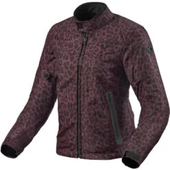 Giubbotto Moto Donna Rev'it SHADE H2O Lady Leopardo Rosso
