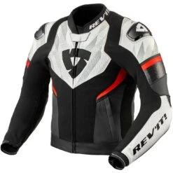 Giubbotto Moto Pelle Rev'it HYPERSPEED 2 AIR Nero Bianco