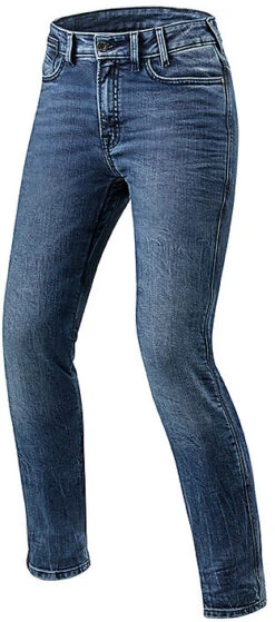 Pantaloni Jeans Moto Da Donna Rev'it VICTORIA LADIES SF Medium Blu Accorciati