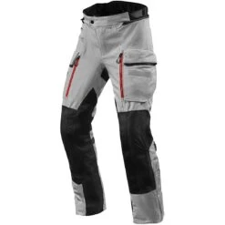Pantaloni Moto Touring Rev'it SAND 4 H2O Argento Nero ACCORCIATI