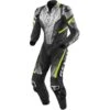 Tuta Intera Moto Racing In Pelle Rev'it SPITFIRE 1pc Silver Giallo Fluo