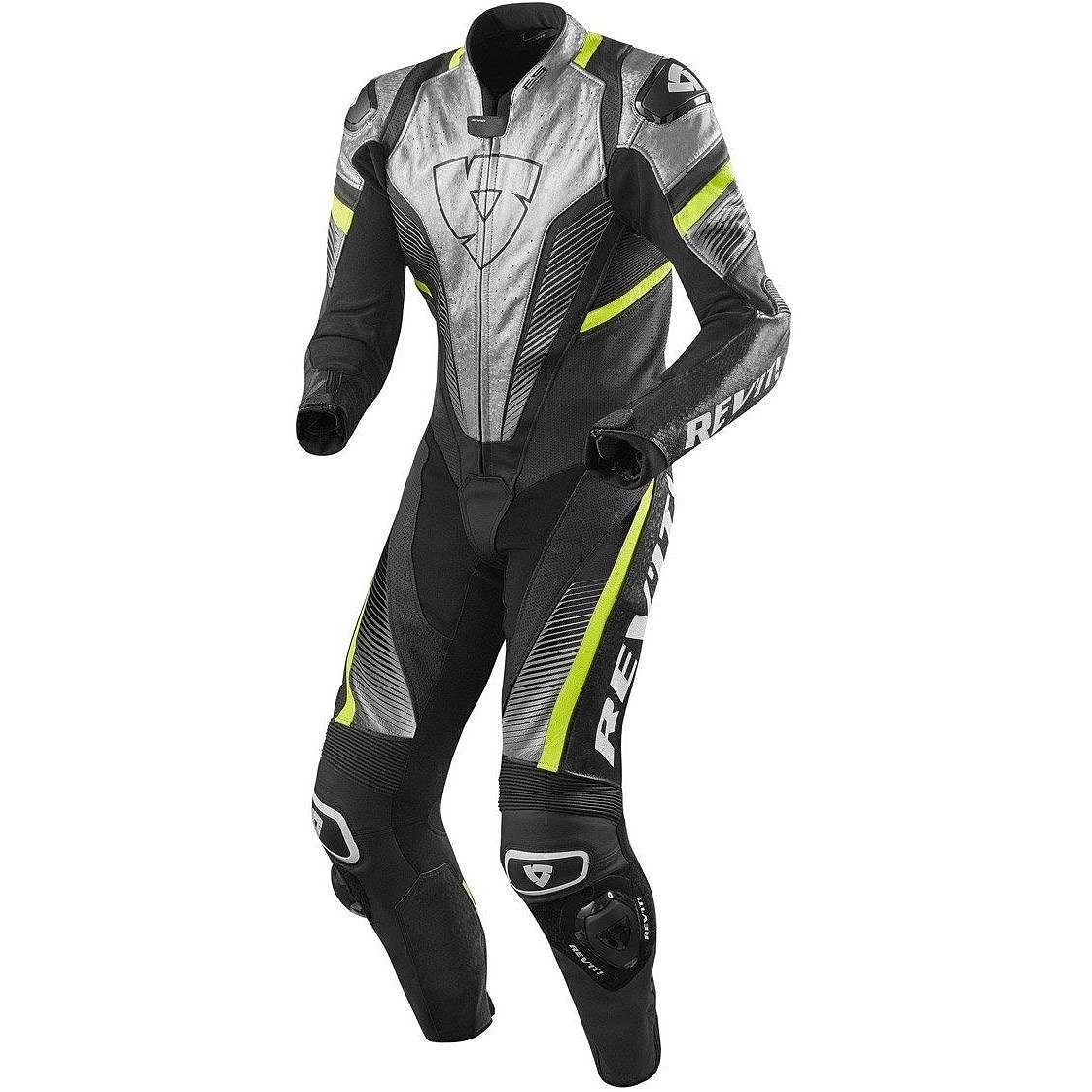 Tuta Intera Moto Racing In Pelle Rev'it SPITFIRE 1pc Silver Giallo Fluo 3 Tuta Intera Moto Racing In Pelle Rev'it SPITFIRE 1pc Silver Giallo Fluo