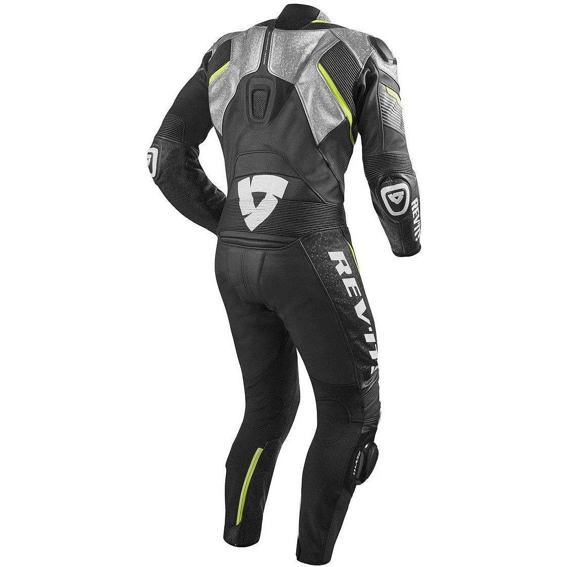 Tuta Intera Moto Racing In Pelle Rev'it SPITFIRE 1pc Silver Giallo Fluo 4 Tuta Intera Moto Racing In Pelle Rev'it SPITFIRE 1pc Silver Giallo Fluo - immagine 2
