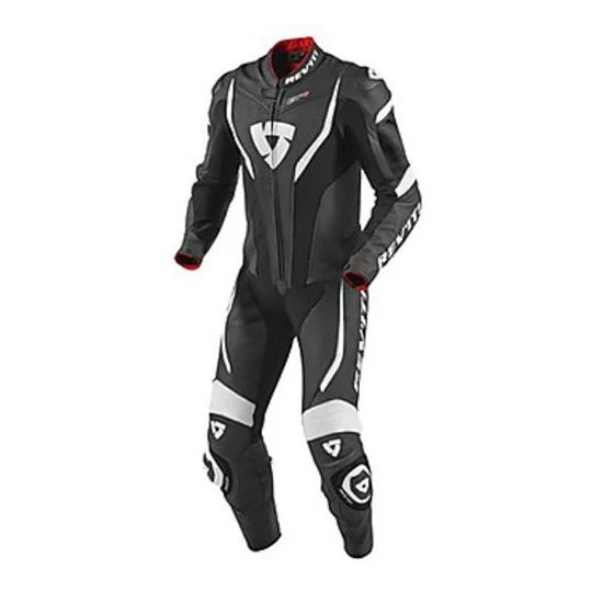 Tuta Moto In Pelle Professionale Rev'it GT-R Nero/Bianco 3 Tuta Moto In Pelle Professionale Rev'it GT-R Nero/Bianco
