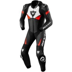 Tuta Moto Intera Rev'it ARGON 2 Nero Neon Rosso